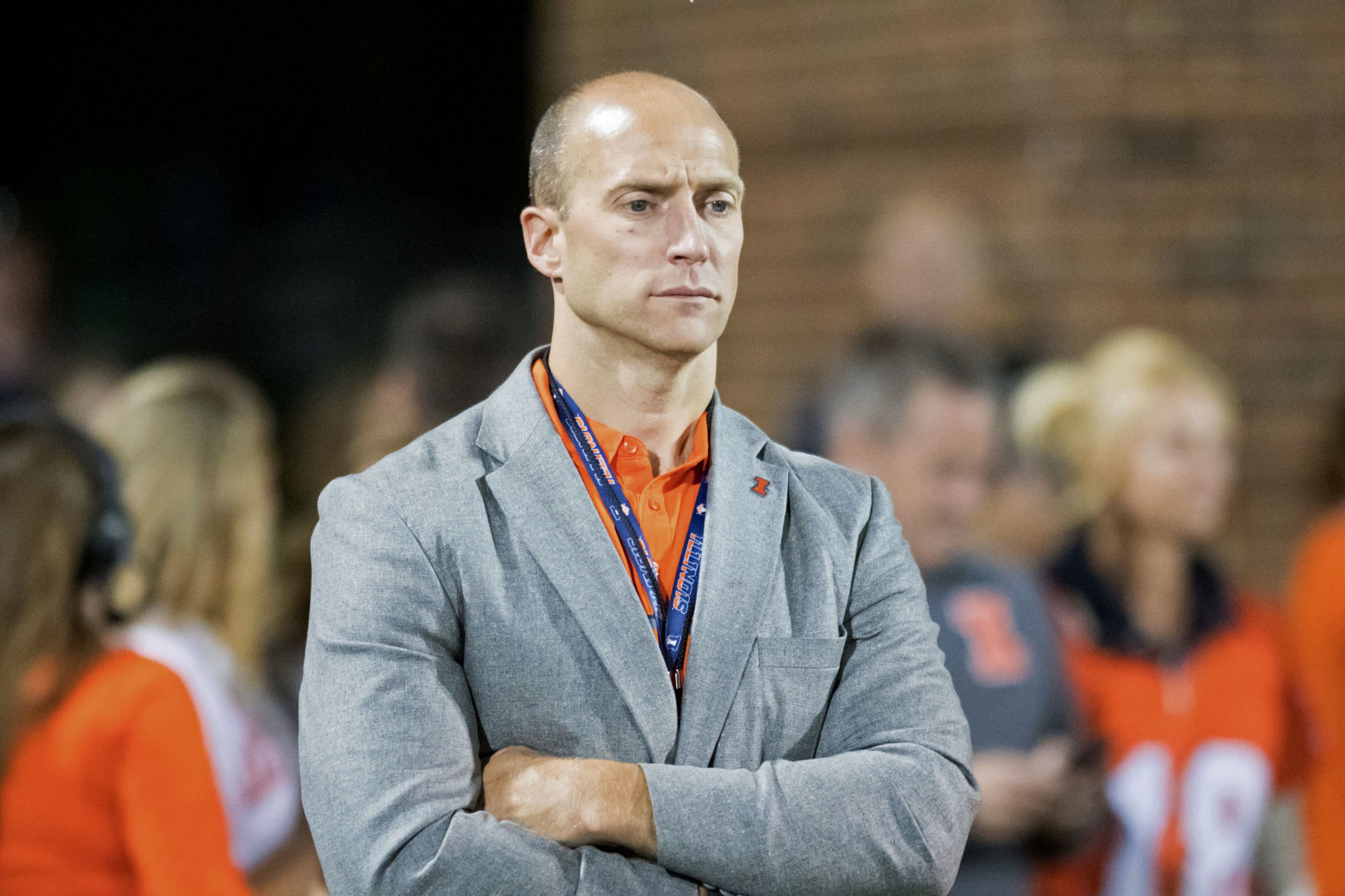 4. Illini AD Josh Whitman gets Illni hockey skating